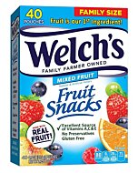 Welch's Fruit Snacks, Mixed Fruit, Gluten Free, Bulk Pack, 0.9 oz Individual Single Serve Bags (Pack of 40)