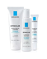 La Roche-Posay Effaclar Dermatological 3 Step Acne Treatment System, Salicylic Acid Acne Cleanser, Pore Refining Toner, and Benzoyl Peroxide Acne Spot Treatment for Sensitive Skin, 2-Month Supply