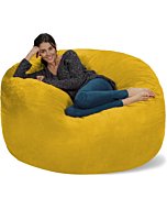 Chill Sack Bean Bag Chair: Giant 5' Memory Foam Furniture Bean Bag - Big Sofa with Soft Micro Fiber Cover - Lemon