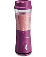 Hamilton Beach Portable Blender for Shakes and Smoothies with 14 Oz BPA Free Travel Cup and Lid, Durable Stainless Steel Blades for Powerful Blending Performance, Raspberry (51131)