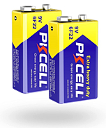 PKCELL 9 Volt Batteries- 9V Battery 2 Pack for Smoke Detectors and Carbon Zinc Monoxide Detector (2 Counts)