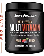 Multivitamin Powder - Drink Mix for Men Women BCAA Amino Acids Won’t Upset Your Stomach - Keto Vegan Multivitamin Fruit Punch - Electrolytes Super B Complex Digestive Enzyme