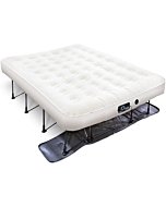 Ivation EZ-Bed (Queen) Air Mattress with Frame & Rolling Case, Self Inflatable, Blow Up Bed Auto Shut-Off, Comfortable Surface AirBed, Best for Guest, Travel, Vacation, Camping