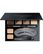 Aesthetica Brow Contour Kit 16-Piece Eyebrow Makeup Palette Set 6 Eyebrow Powders, 5 Eyebrow Stencils, Spoolie/Brush Duo, Tweezers, Eye Brow Wax, Highlighter - Unique Gifts For Women For Her Birthday