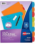 Avery Big Tab Write & Erase Durable Plastic Dividers for 3 Ring Binders, 8-Tab Set, Bright Multicolor, 1 Set (16130)