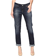 Mavi Women's Ada High Rise Relaxed Boyfriend Jeans, Indigo Brushed Tribeca, 30 x 29