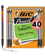 BIC Xtra-Smooth Mechanical Pencils With Erasers, Medium Point (0.7mm), 40-Count Pack, Bulk Mechanical Pencils for School or Office Supplies