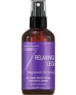 Seven Minerals Relaxing Leg Magnesium Spray, Powerful Organic Blend of Essential Oils (Orange, Cedarwood, & Laavender), That Calms Legs Naturally. 4 fl oz