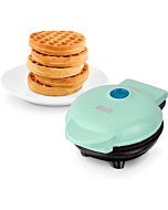 DASH DMW001AQ Mini Maker for Individual Waffles, Hash Browns, Keto Chaffles with Easy to Clean, Non-Stick Surfaces, 4 Inch, Aqua