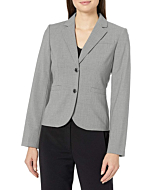 Calvin Klein Women's Two Button Lux Blazer (Petite, Standard, & Plus), Tin, 6