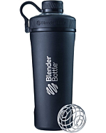 BlenderBottle Radian Shaker Cup Insulated Stainless Steel Water Bottle with Wire Whisk, 26-Ounce, Matte Black