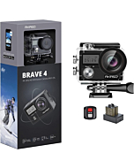 AKASO Brave 4 4K 20MP WiFi Action Camera Ultra HD with EIS 30m Underwater Waterproof Camera Remote Control 5X Zoom Underwater Camcorder with 2 Batteries and Helmet Accessories Kit