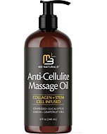 M3 Naturals Anti Cellulite Massage Oil Infused with Collagen and Stem Cell Help Tighten Tone Stretch Marks | Skin Firming Cellulite Remover Treatment | 8 Fl Oz