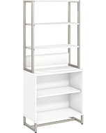 Bush Business Furniture Office by Kathy Ireland Method Bookcase with Hutch, White