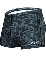 KGKE Men's Square Leg Swimming Jammer Shorts UPF50+,Men Swimsuit Swim Jammers Fabric Shape Retention (Grey camo,XL)