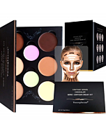 Youngfocus Cosmetics Cream Contour Best 8 Colors and Highlighting Makeup Kit - Contouring Foundation/Concealer Palette - Vegan, Cruelty Free & Hypoallergenic - Step-by-Step Instructions Included