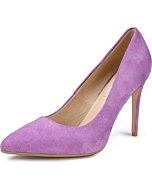 IDIFU Women's IN4 Classic Pointed Toe High Heels Pumps Wedding Dress Office Shoes (5.5 B(M) US, Lavender Suede)