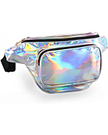 Holographic Fanny Packs for Women – Outdoor Sport Waist Pack for Running, Hiking, Traveling for Men (Silver)