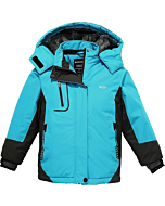 Wantdo Girl's Waterproof Skiing Jacket Warm Snow Coats Windproof Raincoats Light Blue 6/7