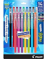 PILOT FriXion ColorSticks Erasable Gel Ink Stick Pens, Fine Point, Assorted Color Inks, 16-Pack (10367)