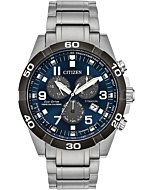 Citizen Eco-Drive Brycen Chronograph Men's Watch, Super Titanium, Weekender, Two-Tone (Model: BL5558-58L)