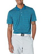 Amazon Essentials Men's Slim-Fit Quick-Dry Golf Polo Shirt, Teal Blue, Stripe, X-Small