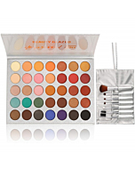 35 Colors Eyeshadow Palette with 7Pcs Makeup Brushes Set, All in One Makeup Kit Matte Shimmer Pigmented Eye Shadow Pallete Waterproof Powder Natural Nude Naked Smokey