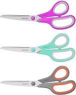 Scissors, iBayam 8" Multipurpose Scissors Bulk Ultra Sharp Shears, Comfort-Grip Sturdy Scissors for Office Home School Sewing Fabric Craft Supplies, Right/Left Handed, 3-Pack, Mint, Grey, Purple