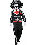 Spooktacular Creations Mens Day of The Dead Mariachi Senor Adult Costume Set Halloween Costume, Dia Muertos