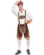 Spooktacular Men's Bavarian Oktoberfest Costume Set: Lederhosen, Shirt, Hat & Knee Socks