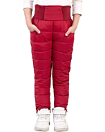 UGREVZ Girls Boys Snow Pants 2-9 Years Old Thick Winter Warm Pants Girl Activewear Clothes(A0001Red-3)