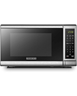 BLACK+DECKER EM720CB7 Digital Microwave Oven with Turntable Push-Button Door, Child Safety Lock, 700W, Stainless Steel, 0.7 Cu.ft