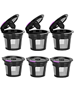 Reusable K Cups For Keurig, Reusable K CUP Coffee Filter Refillable Single K CUP for Keurig 2.0 1.0 BPA Free-6 Packs