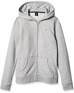 Nautica Girls' Little Fleece Full-Zip Hoodie Sweatshirt, Grey Heather, 6