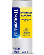 Preparation H Rapid Relief Hemorrhoid Cream 1 Oz Tube.