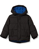 A warm and durable hooded puffer jacket for babies, toddlers, and boys, perfect for winter weather.