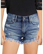 luvamia Girls Denim Shorts Frayed Raw Hem Ripped Denim Jean Shorts 4-13 Years Light Blue Size XX-Large (12-13 Years)