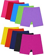 Resinta 10 Pack Dance Shorts Girls Bike Short Breathable and Safety 10 Color (Black,red,Yellow,Blue,Pink,Green,deep Purple,Navy,Purple,Orange, 8-10 Years)