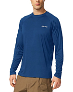 BALEAF Men's Long Sleeve Shirts Lightweight UPF 50+ Sun Protection SPF T-Shirts Fishing Hiking Running Ocean Blue Size XL