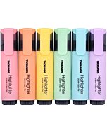 TWOHANDS Highlighter,Pastel Colors,Chisel Tip Marker Pen,6 Assorted Colors, for Adults & Kids,School Supplies,with Large Ink Reservoir for Extra Long Marking Performance 20079