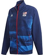 adidas Mens USA Volleyball Warm-Up Jacket Team Navy Blue/Glory Blue L/Tall