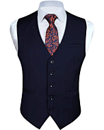 Enlision Men's Suit Vest in Navy Blue - Sharpens your formal look.