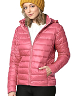 LL WJC2144 Women's Ultra Light Weight Packable Down Jacket with Removable Hoodie L Mauve