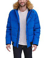 Tommy Hilfiger Men's Arctic Cloth Quilted Snorkel Bomber Jacket, Atlantis Blue, Medium