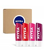 NIVEA Lip Care, Fruit Lip Balm Variety Pack, Tinted Lip Balm, 0.17 Oz, Pack of 4