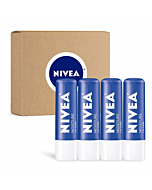 NIVEA Moisture Lip Care, Lip Balm Stick with Shea Butter, Jojoba Oil and Avocado Oil, 0.17 Oz, Pack of 4