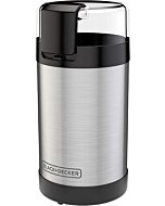 Black+Decker One Touch Coffee Grinder with stainless steel bowl.