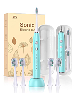 SARMOCARE Sonic Electric Toothbrush, Travel Rechargeable Toothbrushes for Adults Kids with 5 Modes and 3 Intensity Levels, Waterproof, Wireless Charging, Smart Timer & Travel Case Included