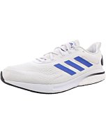 adidas Men's Supernova Running Shoe, Crystal White/Team Royal Blue/Black, 7