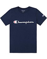 Champion Boys Heritage Short Sleeve Cotton Logo Tee Kids (Heritage Navy, Large)